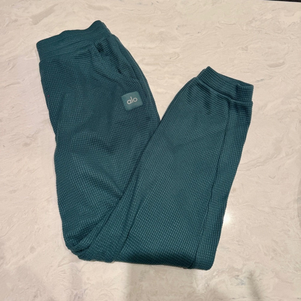 ALO Waffle Weekend Escape Jogger (Winter Ivy Green) Womens